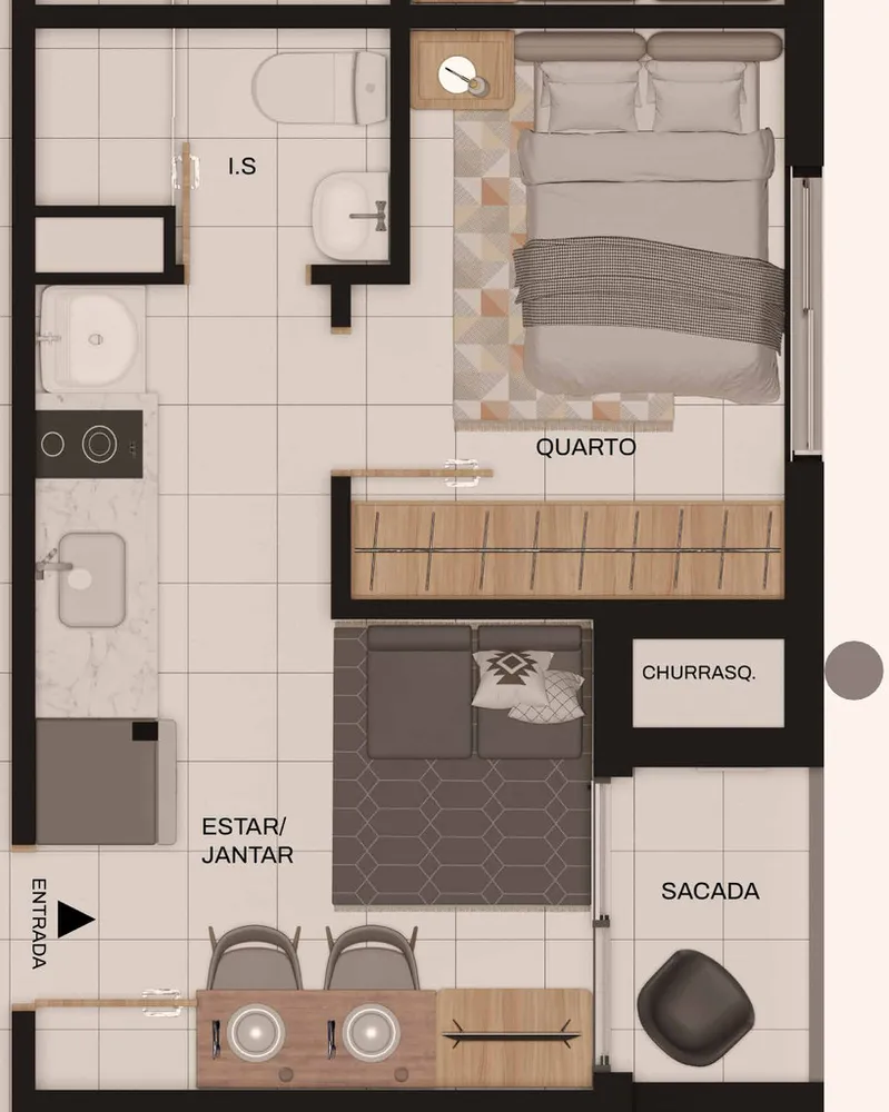 Apartamento, 1 quarto, 24 m² - Foto 6