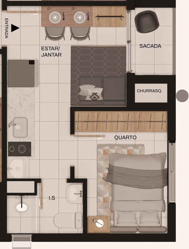 Apartamento, 1 quarto, 24 m² - Foto 7