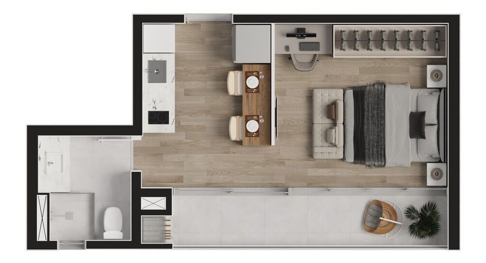 Apartamento, 1 quarto, 53 m² - Foto 2