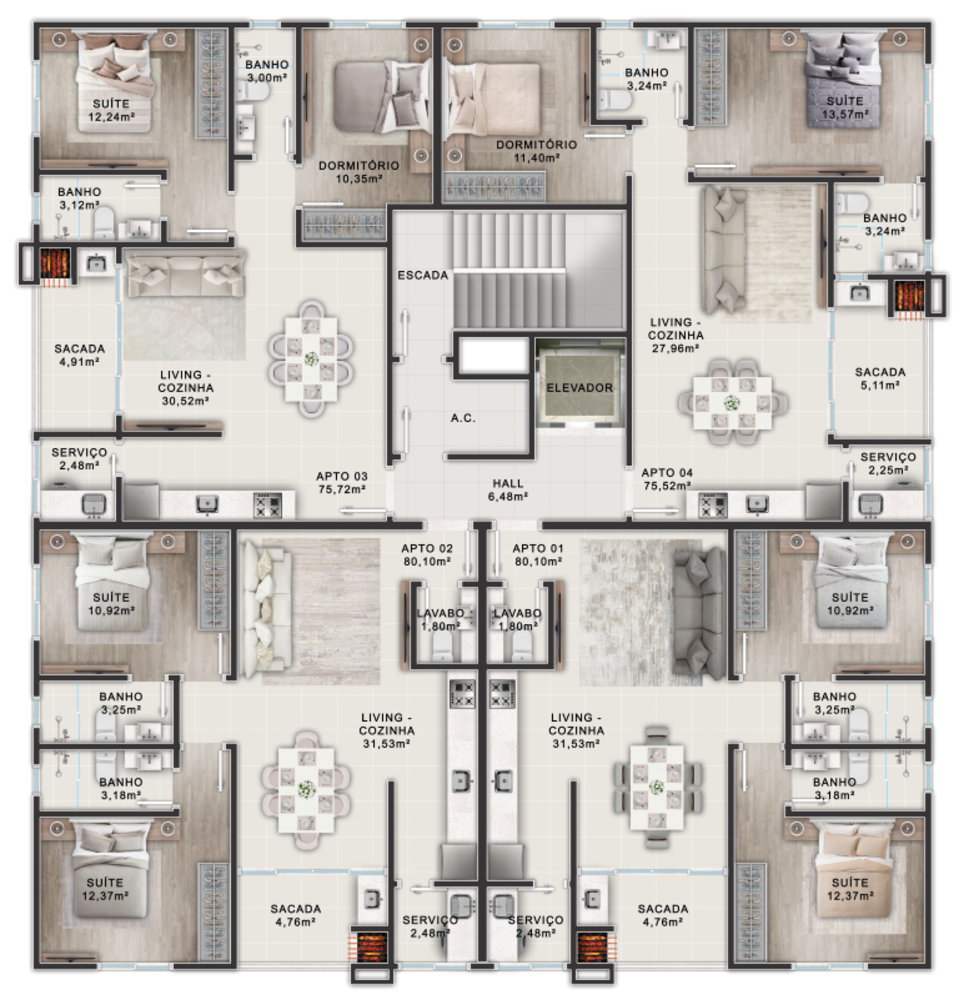 Apartamento, 2 quartos, 75 m² - Foto 5