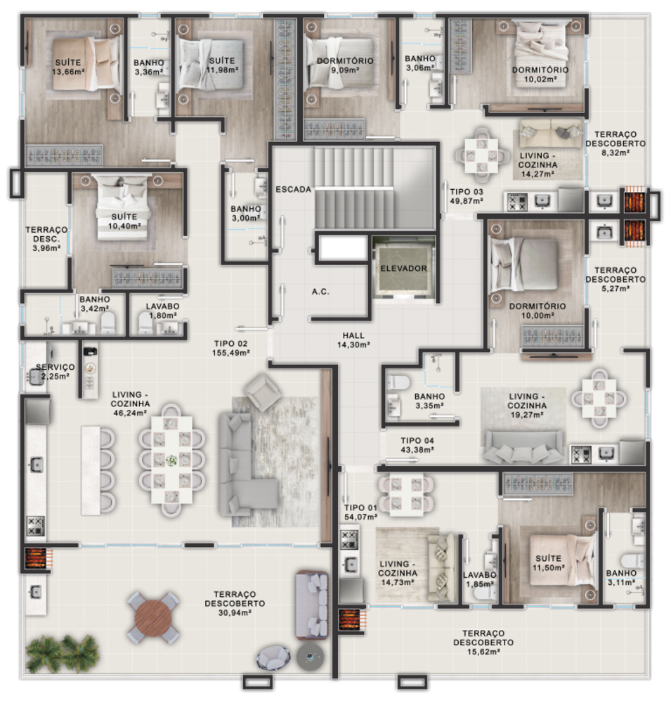 Apartamento, 2 quartos, 75 m² - Foto 1
