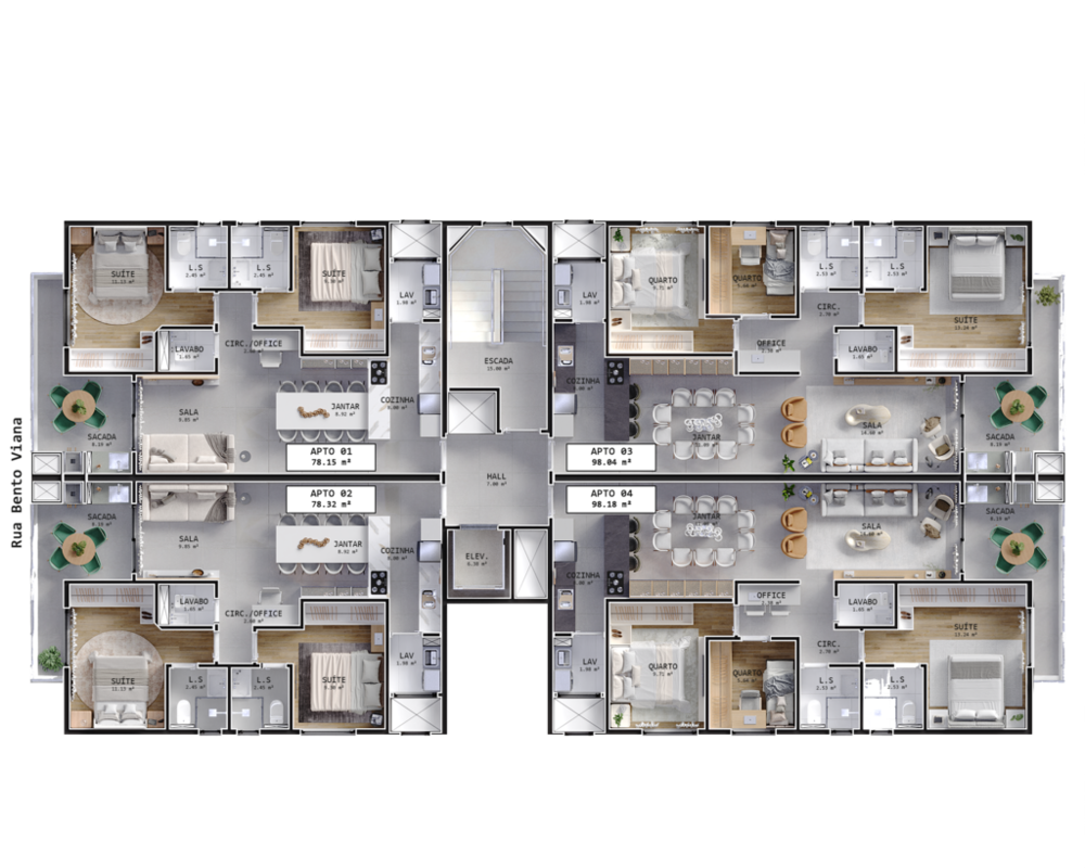 Apartamento, 3 quartos, 98 m² - Foto 7