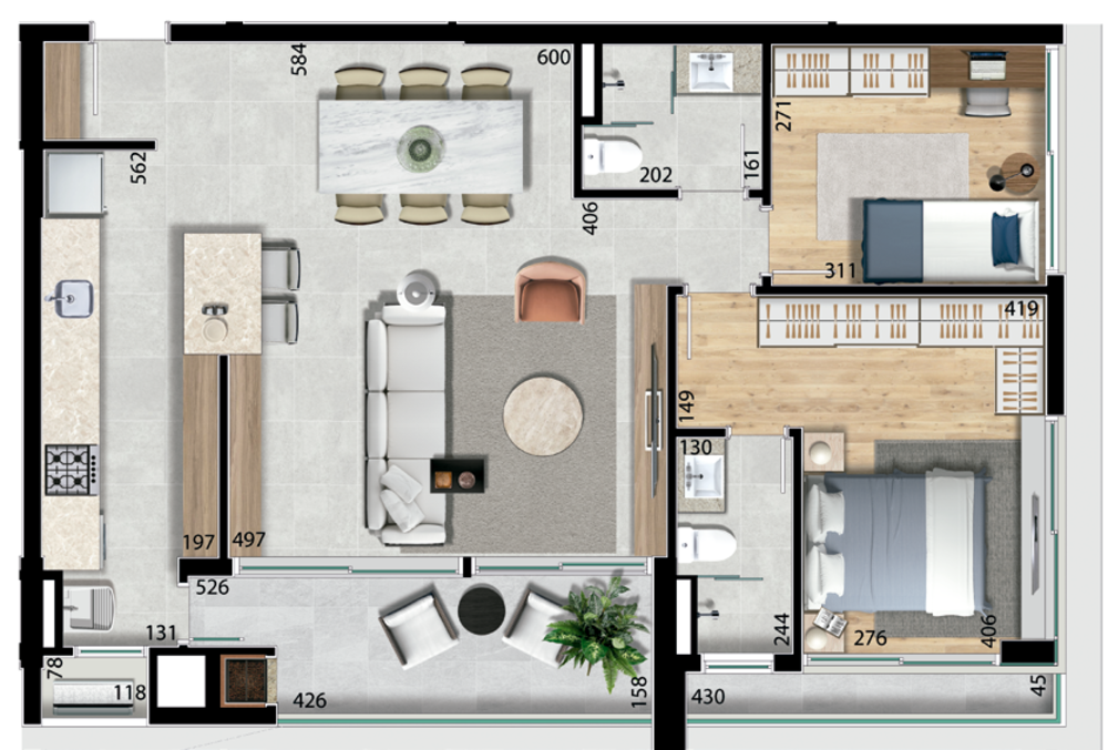 Apartamento, 3 quartos, 94 m² - Foto 2