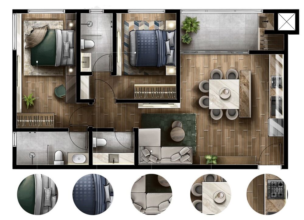 Apartamento, 2 quartos, 59 m² - Foto 3