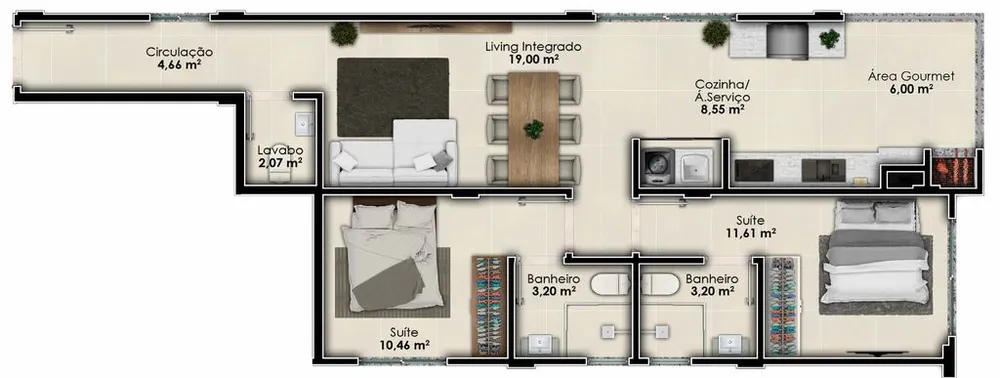 Apartamento, 2 quartos, 80 m² - Foto 7