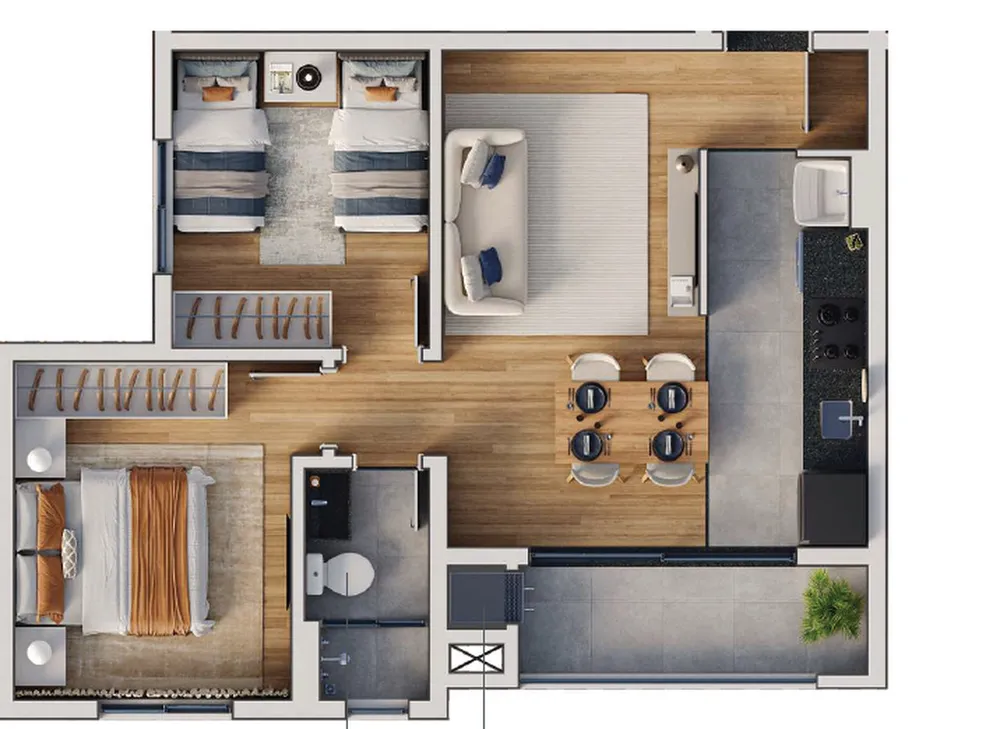 Apartamento, 2 quartos, 55 m² - Foto 3