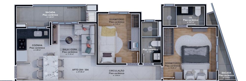Apartamento, 3 quartos, 67 m² - Foto 8