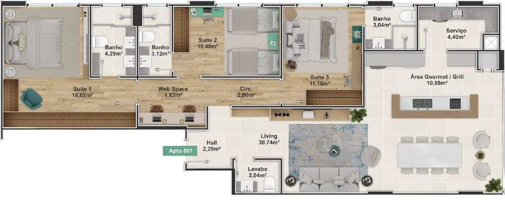 Cobertura, 4 quartos, 235 m² - Foto 10