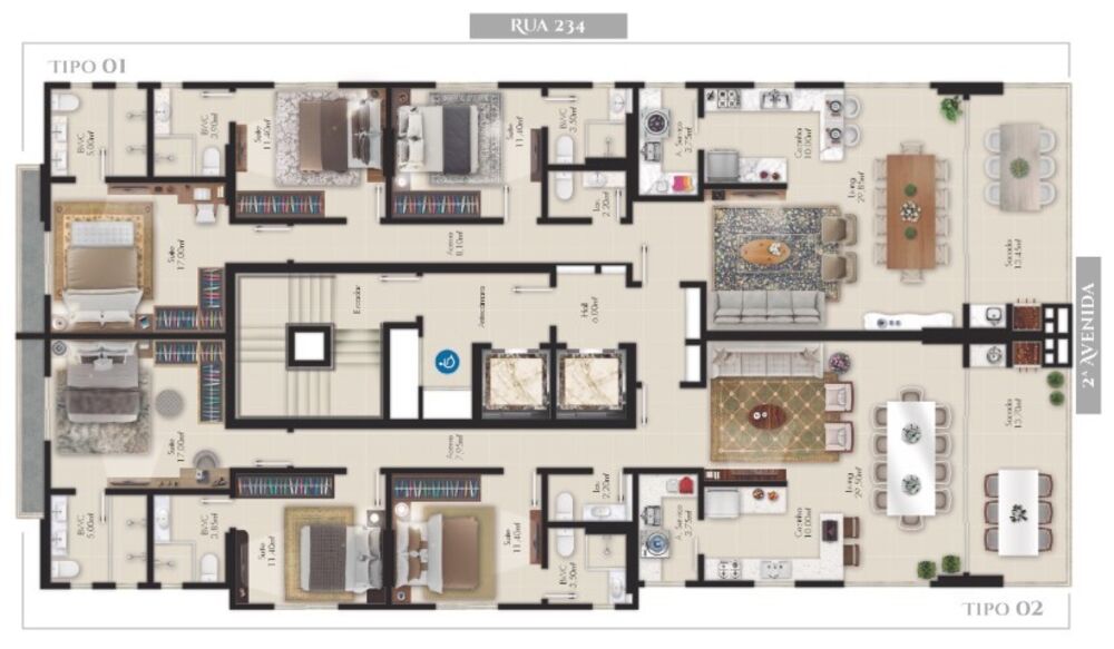 Apartamento, 3 quartos, 242 m² - Foto 1
