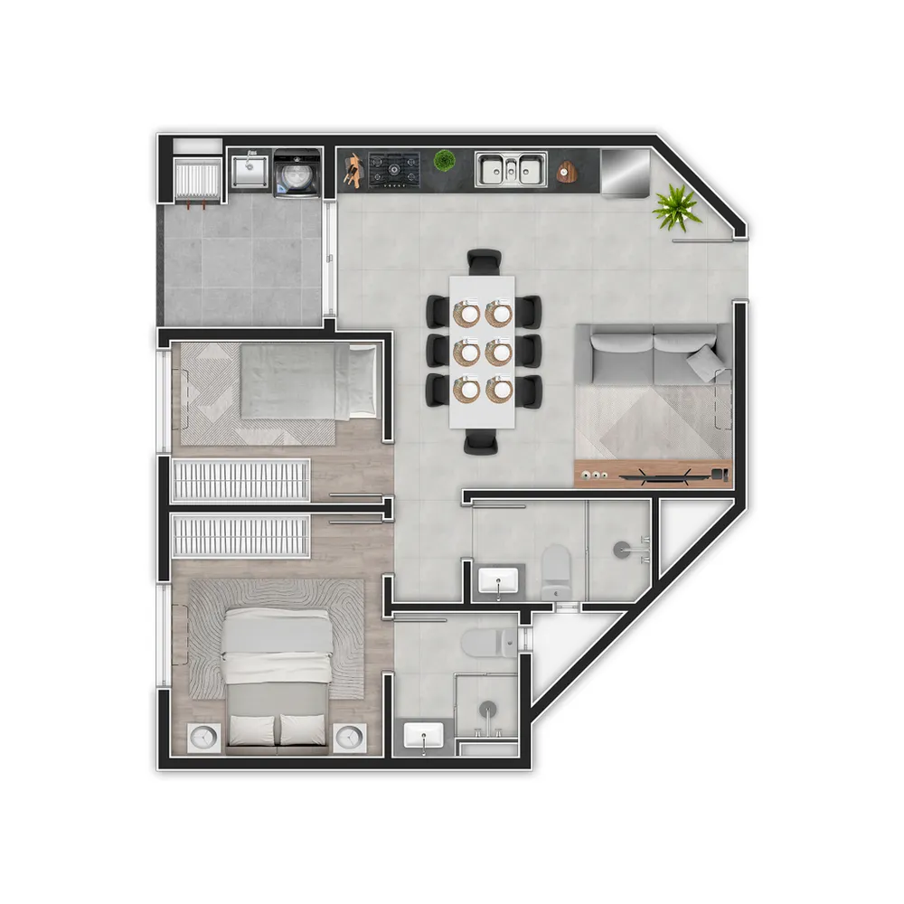 Apartamento, 2 quartos, 52 m² - Foto 9