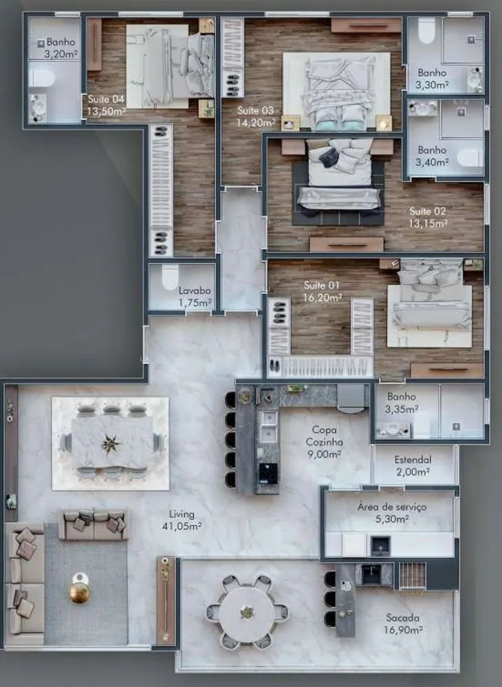 Apartamento, 4 quartos, 169 m² - Foto 3