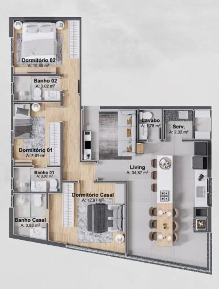 Apartamento, 2 quartos, 80 m² - Foto 4