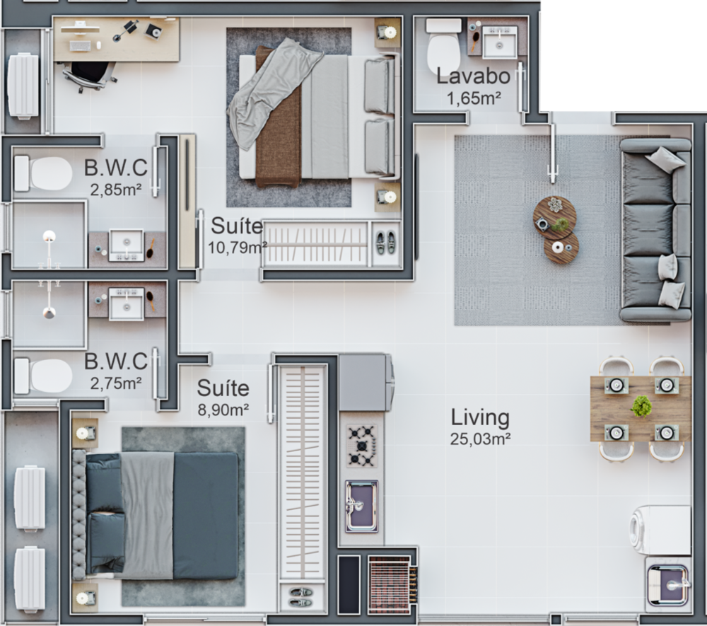 Apartamento, 2 quartos, 60 m² - Foto 12