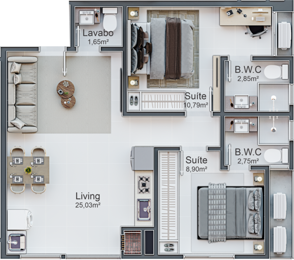Apartamento, 2 quartos, 60 m² - Foto 9