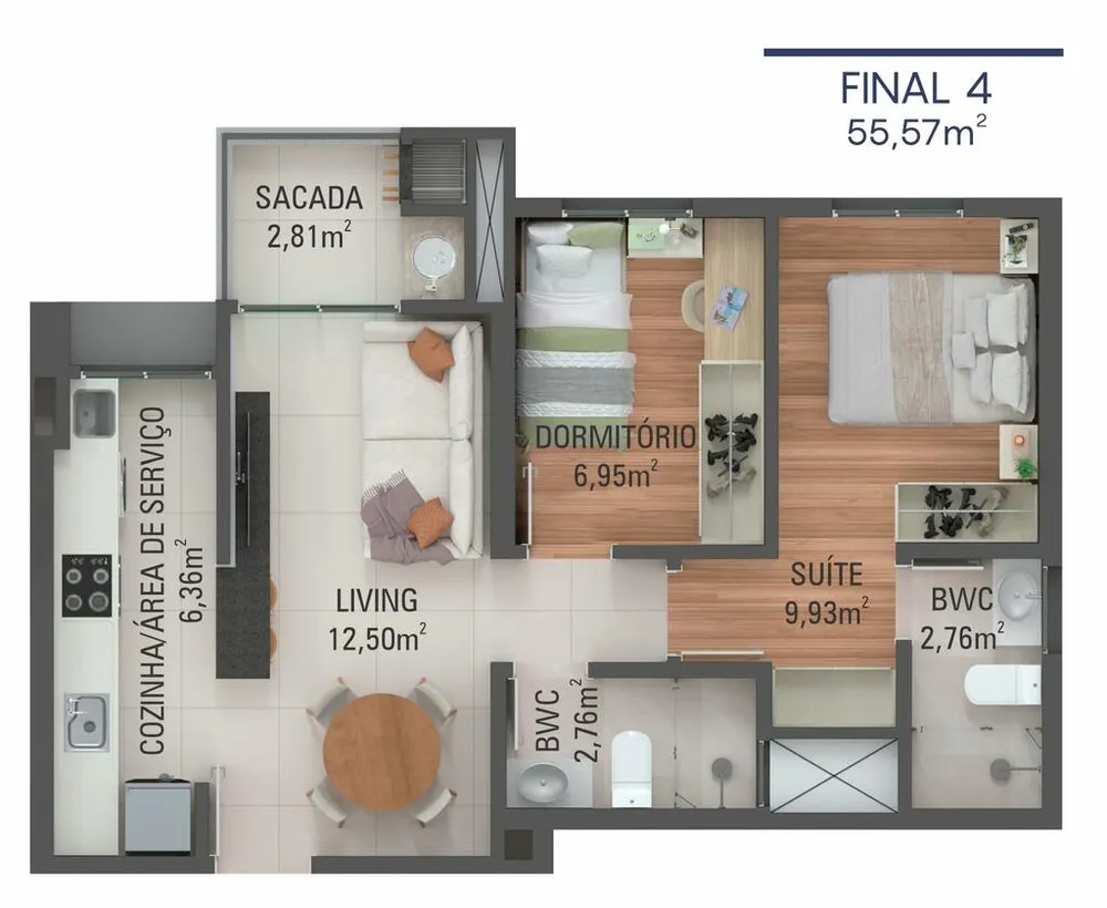Apartamento, 2 quartos, 57 m² - Foto 12