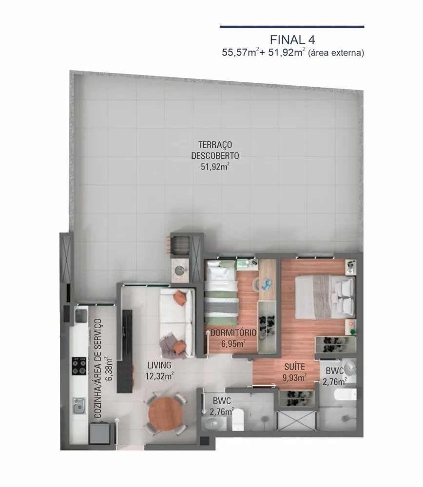 Apartamento, 2 quartos, 57 m² - Foto 16