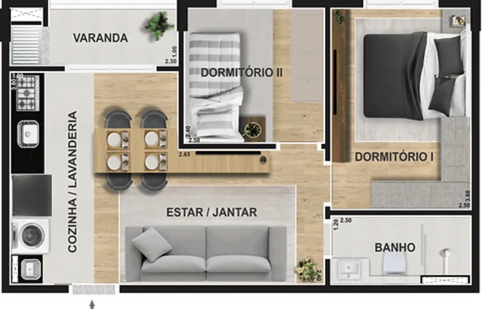 Apartamento, 2 quartos, 45 m² - Foto 6