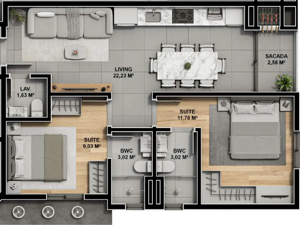 Apartamento, 2 quartos, 64 m² - Foto 11