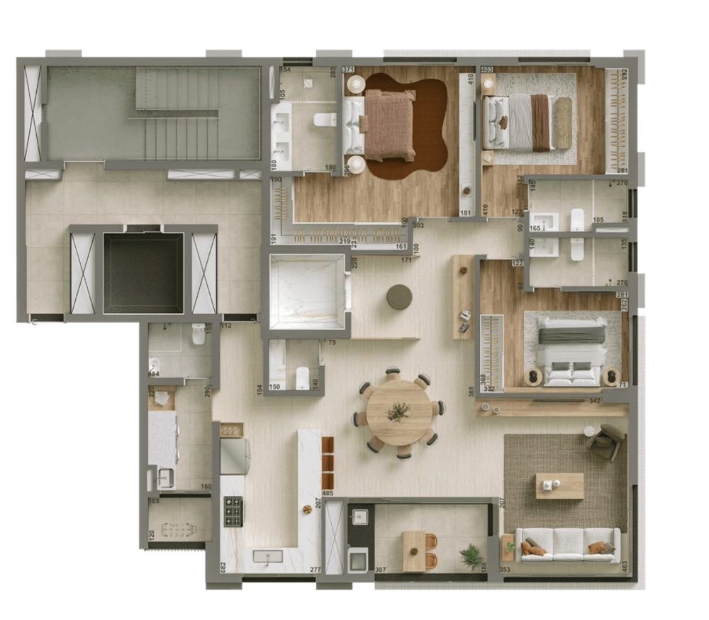 Apartamento, 3 quartos, 162 m² - Foto 1