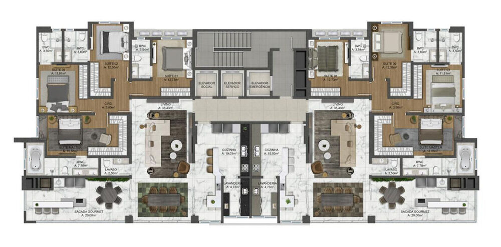 Apartamento, 4 quartos, 179 m² - Foto 3