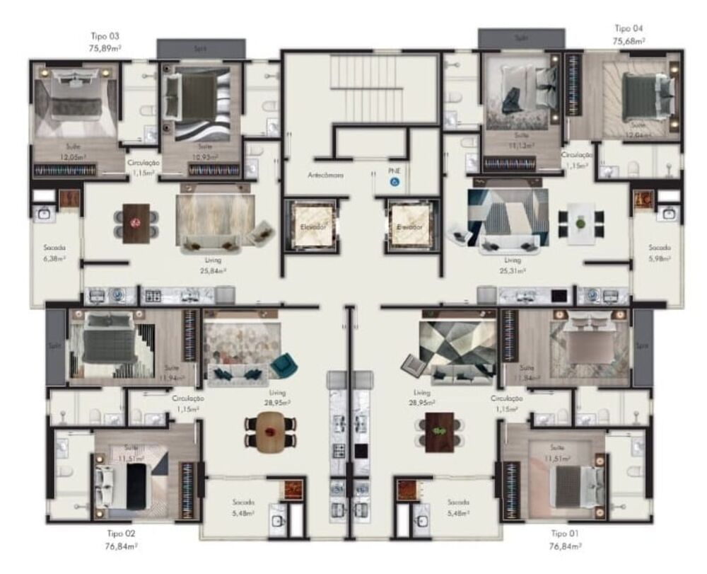 Apartamento, 2 quartos, 75 m² - Foto 4