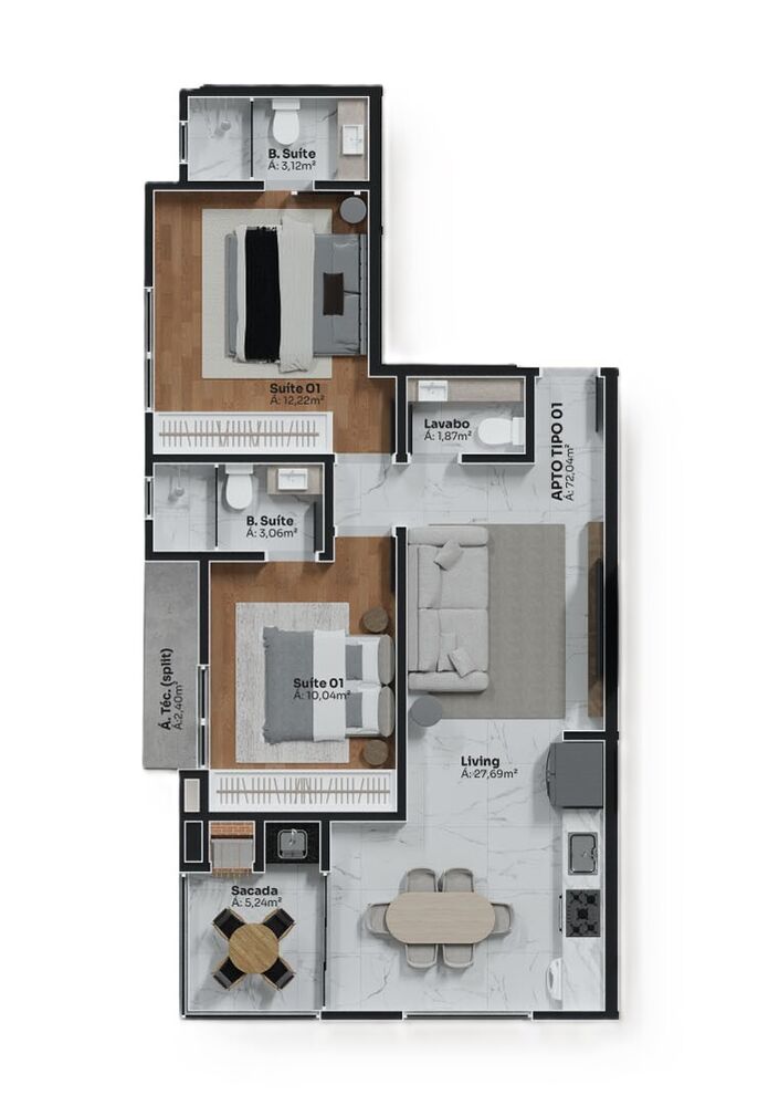 Apartamento à venda com 3 quartos, 157m² - Foto 19