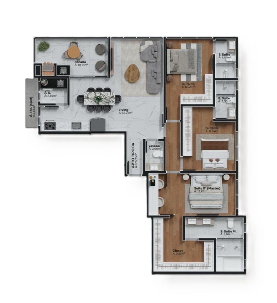 Apartamento à venda com 3 quartos, 157m² - Foto 22