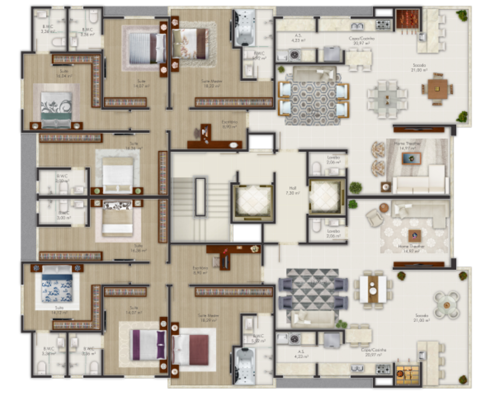 Apartamento, 4 quartos, 187 m² - Foto 3