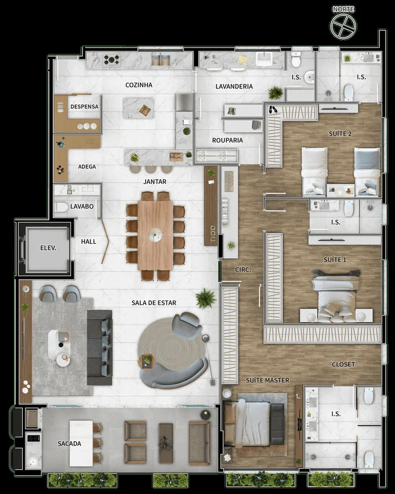 Apartamento, 3 quartos, 243 m² - Foto 7