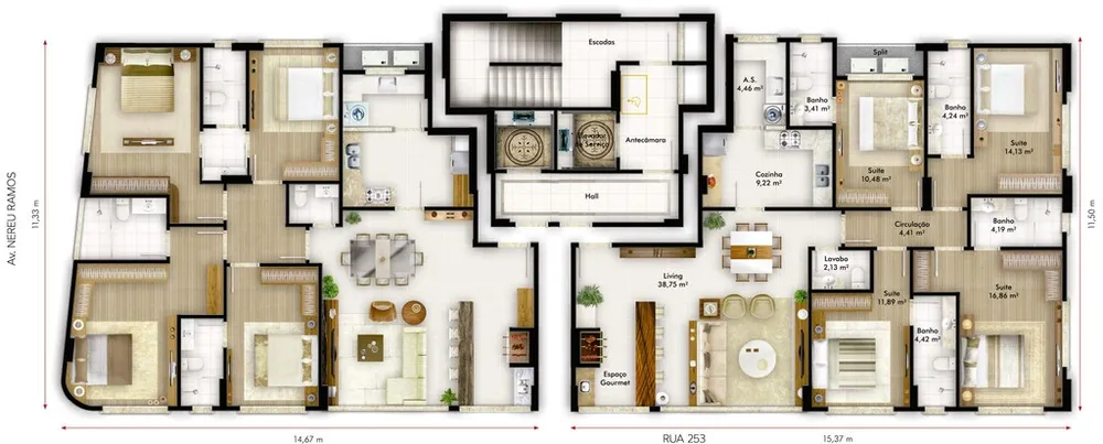 Apartamento, 5 quartos, 282 m² - Foto 1
