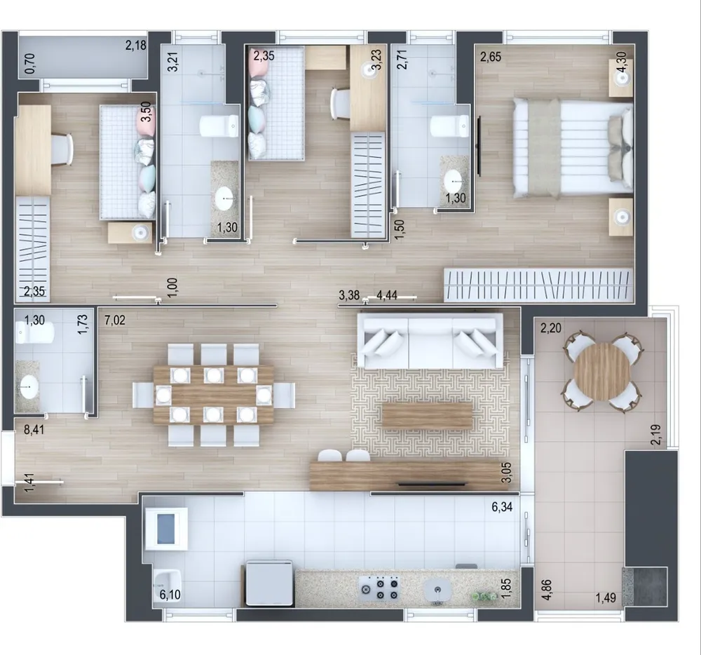 Apartamento, 3 quartos, 100 m² - Foto 6