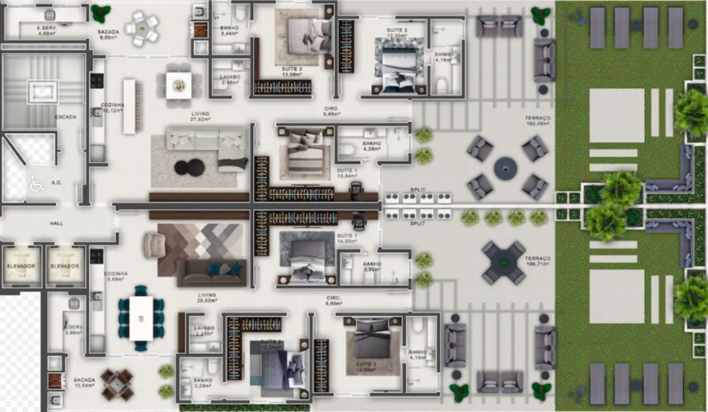 Apartamento, 3 quartos, 116 m² - Foto 9