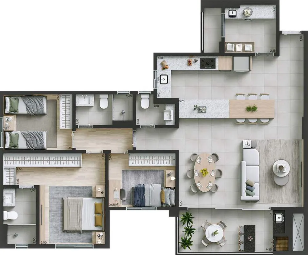 Apartamento, 3 quartos, 174 m² - Foto 9