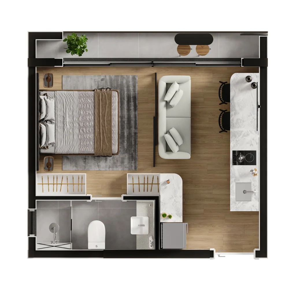 Apartamento, 1 quarto, 22 m² - Foto 3
