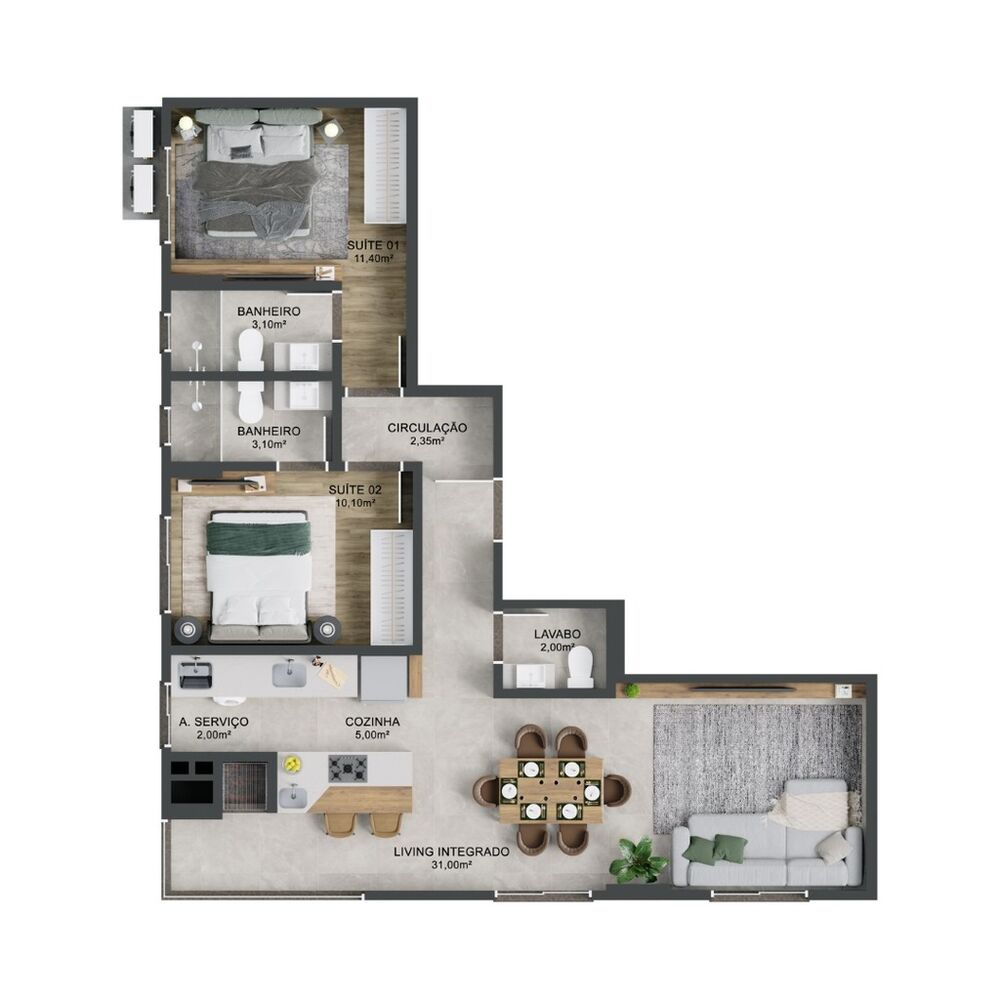 Apartamento, 2 quartos, 80 m² - Foto 8