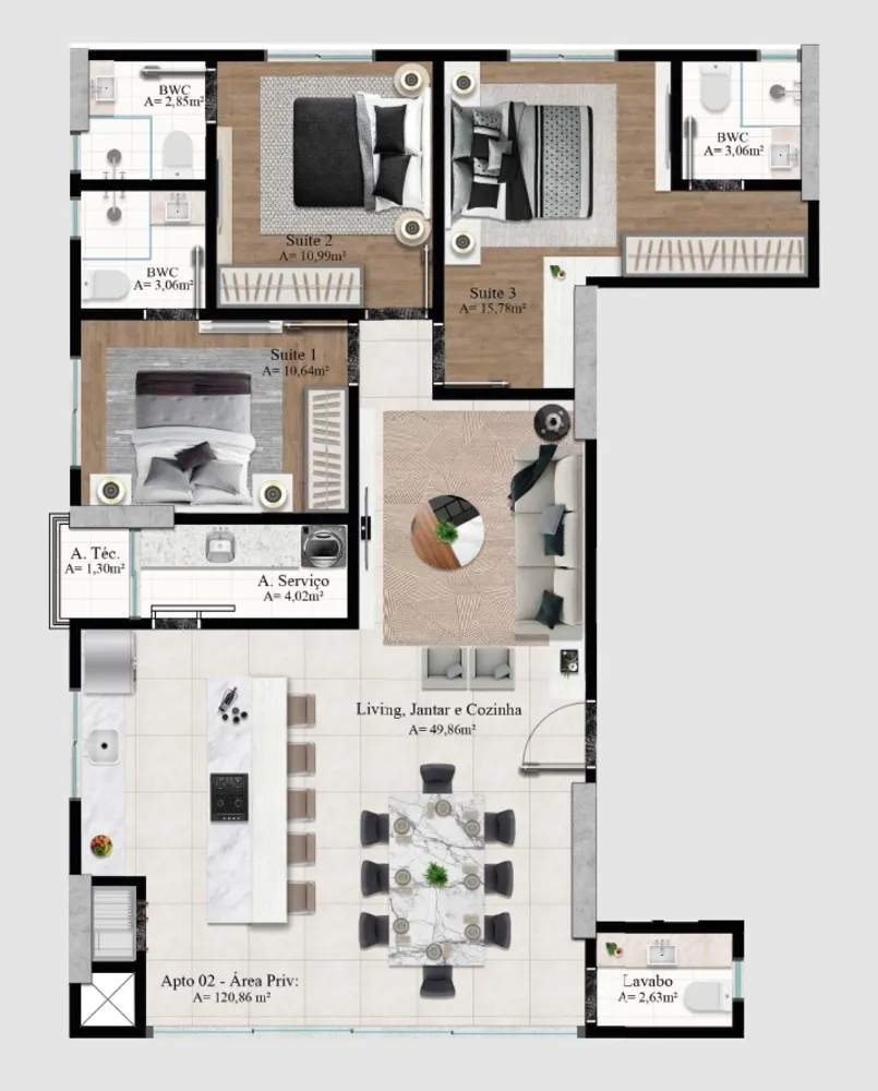 Apartamento, 3 quartos, 123 m² - Foto 13