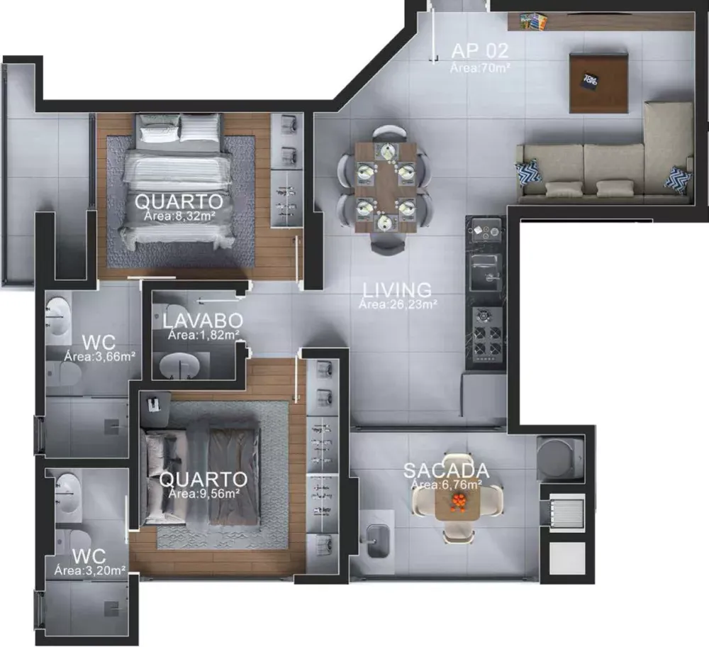 Apartamento, 2 quartos, 69 m² - Foto 10
