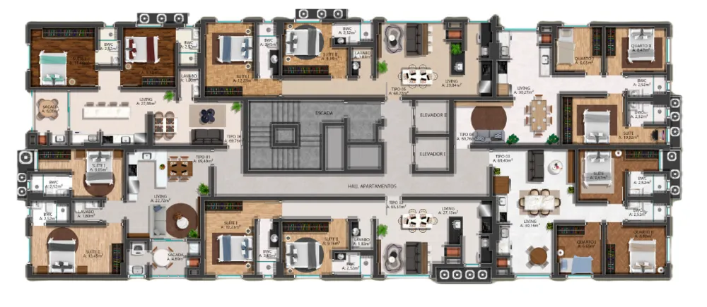Apartamento, 3 quartos, 69 m² - Foto 2