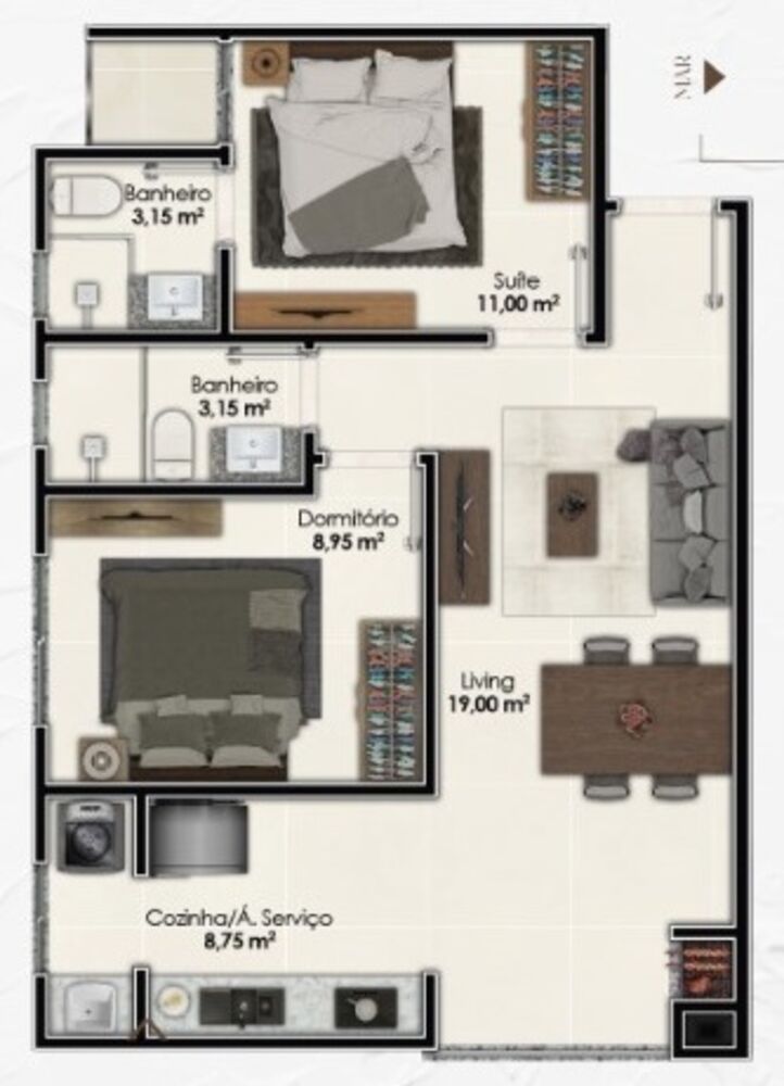 Apartamento, 2 quartos, 66 m² - Foto 8