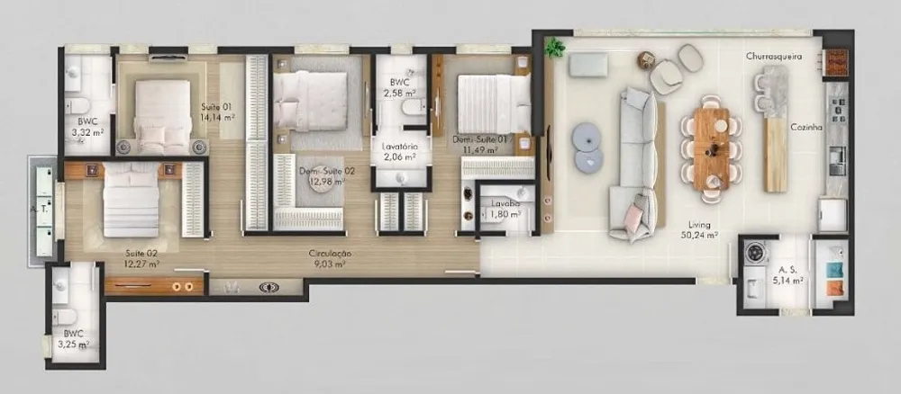 Apartamento, 3 quartos, 129 m² - Foto 6
