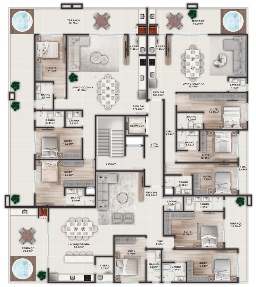 Apartamento à venda com 3 quartos, 103m² - Foto 6