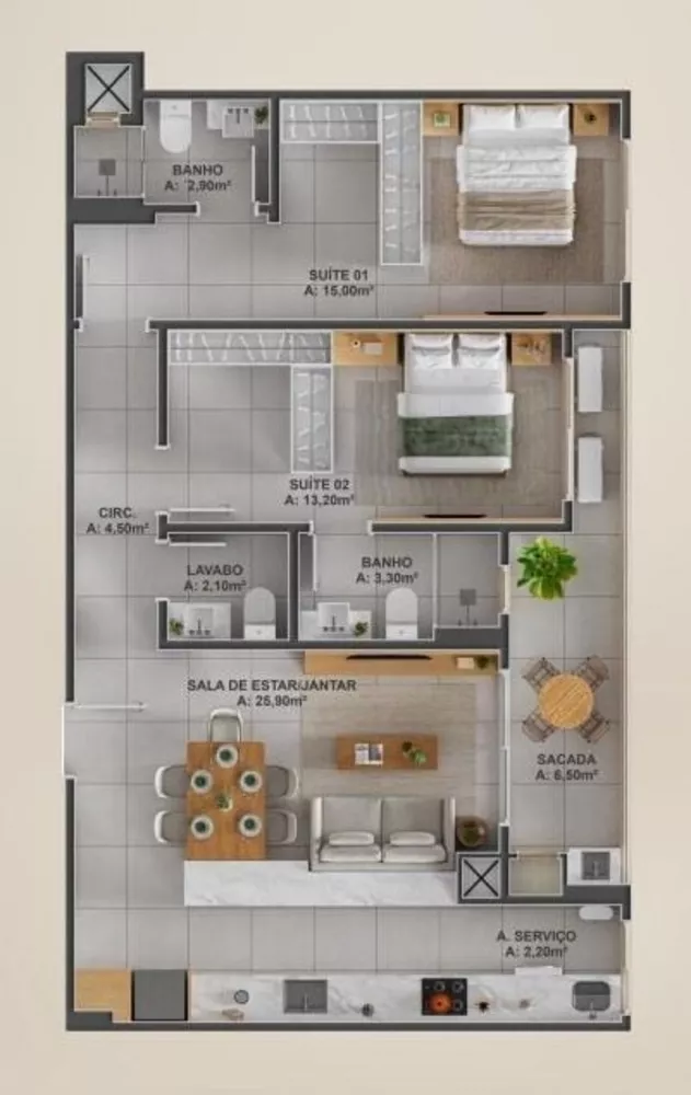 Apartamento, 2 quartos, 87 m² - Foto 16