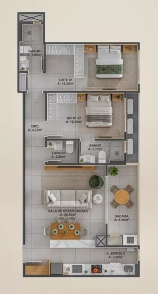 Apartamento, 2 quartos, 87 m² - Foto 14