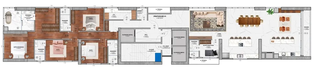 Apartamento, 4 quartos, 261 m² - Foto 1