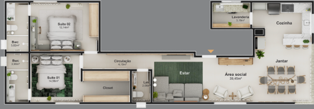 Apartamento, 2 quartos, 93 m² - Foto 3