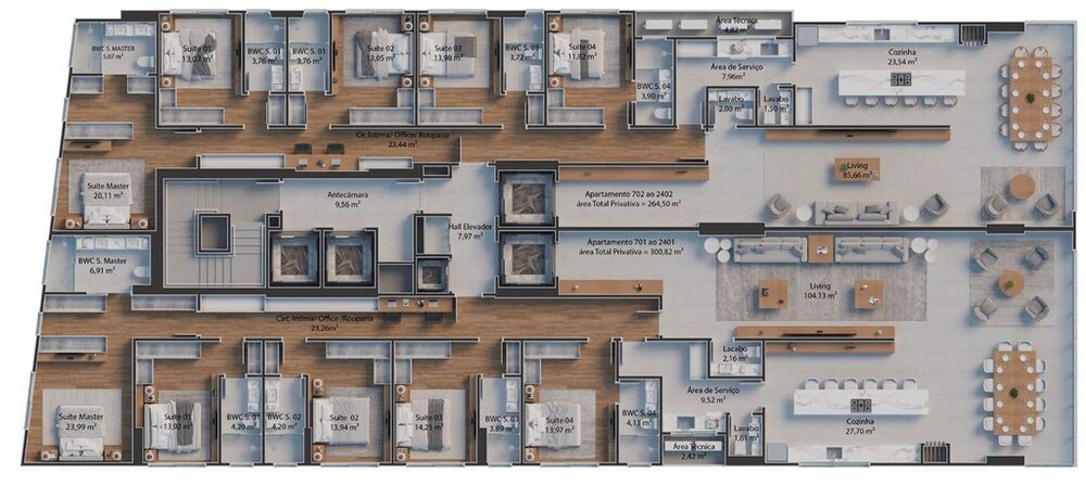 Apartamento, 5 quartos, 264 m² - Foto 1