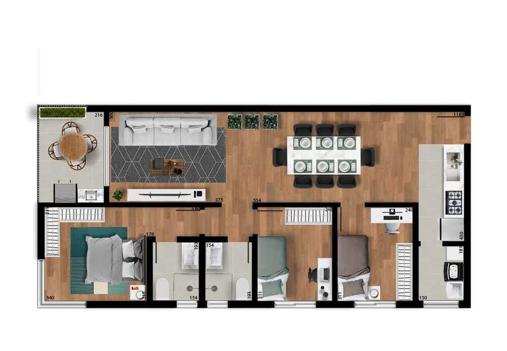 Apartamento, 3 quartos, 98 m² - Foto 3