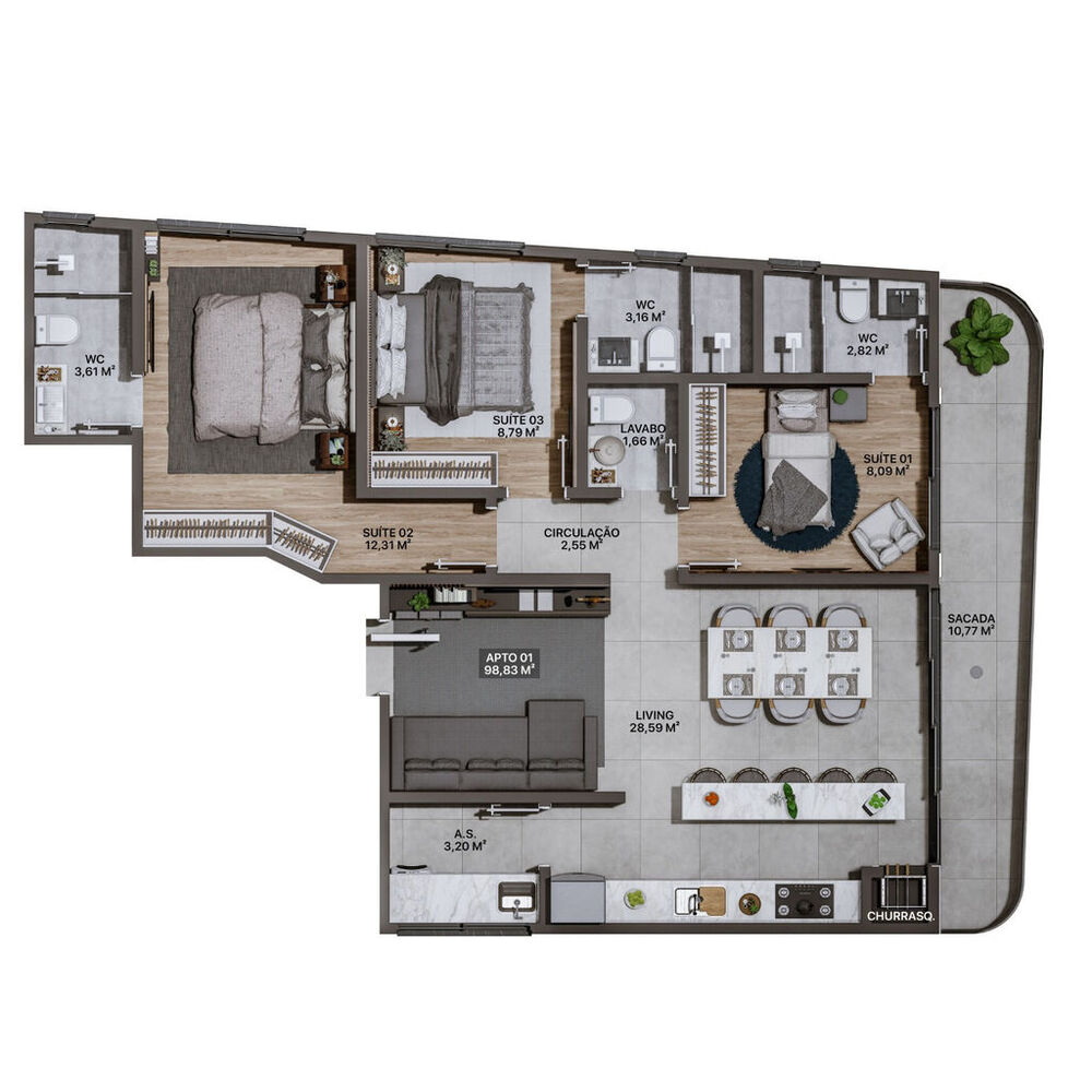 Apartamento, 4 quartos, 132 m² - Foto 7