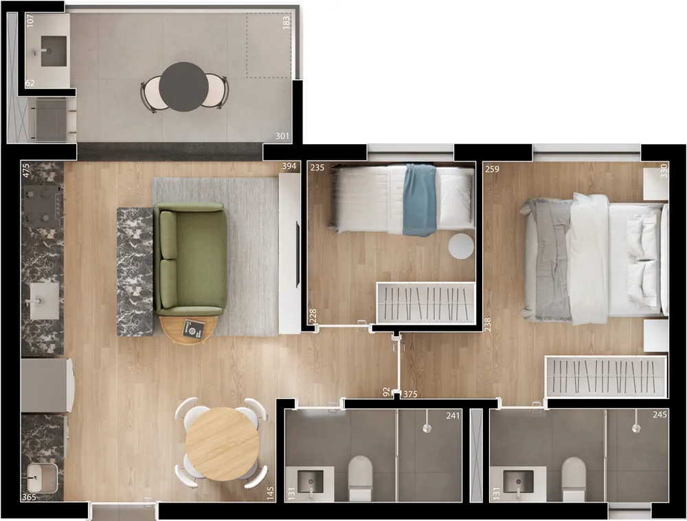 Apartamento, 2 quartos, 56 m² - Foto 6