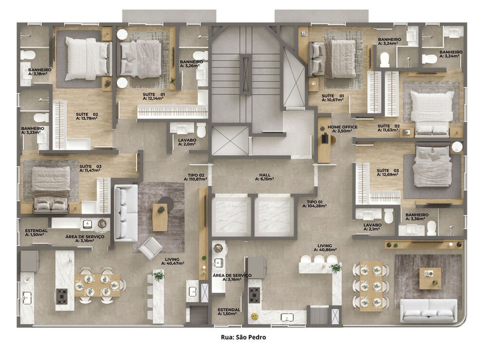 Apartamento, 3 quartos, 105 m² - Foto 1